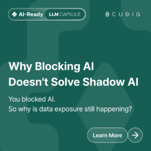 Enterprise Shadow AI risk - digital shield protecting sensitive data flowing into AI models with tokenization control layer