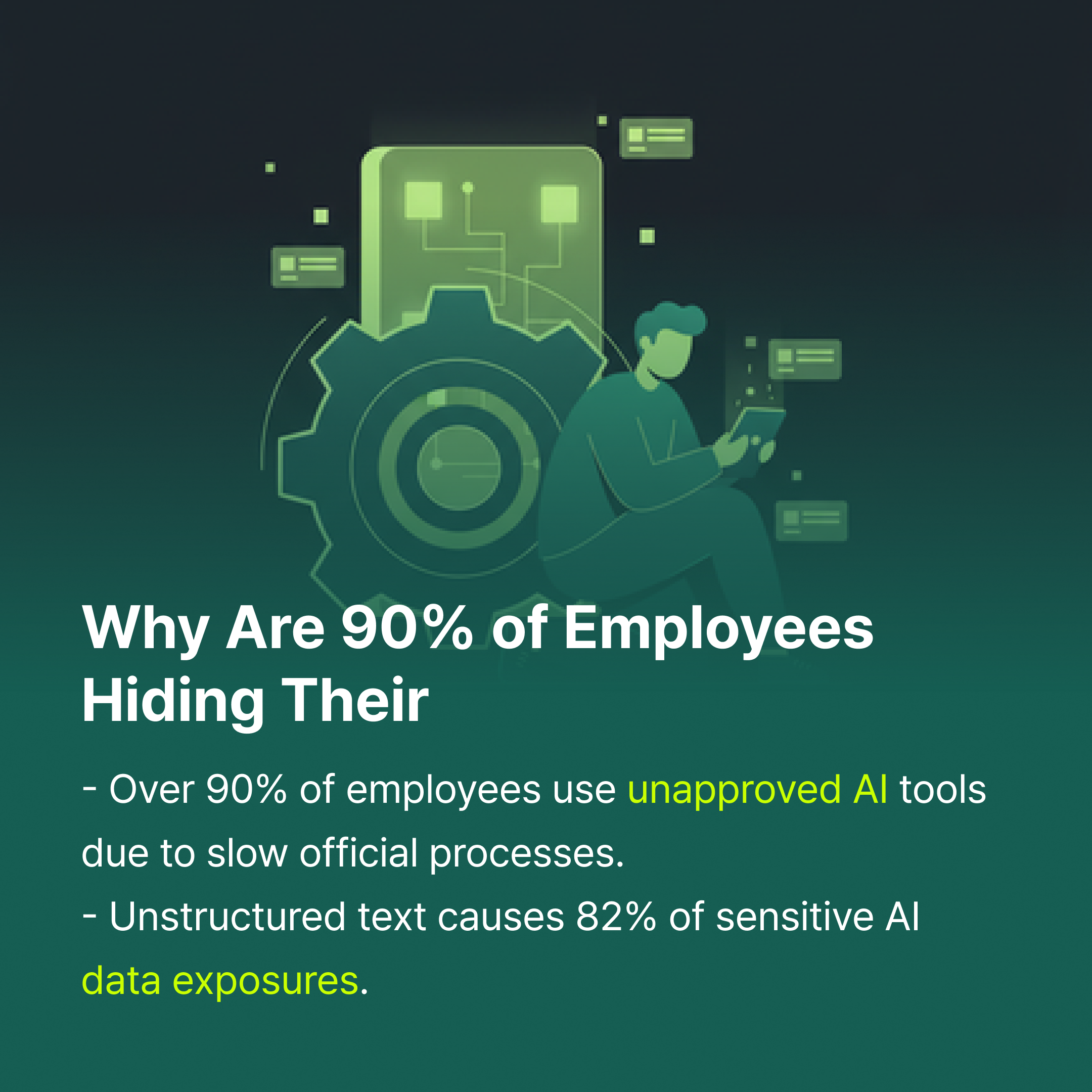 CUBIG LLMCapsule Card - Why Are 90% of Employees Hiding Their