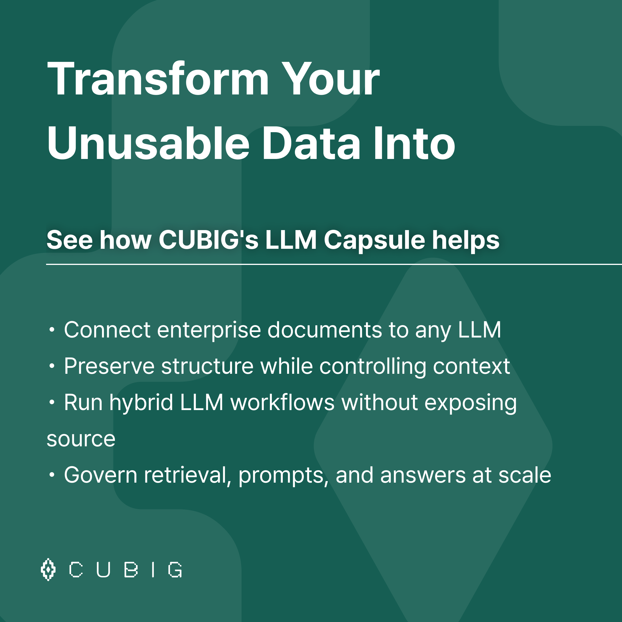 CUBIG LLMCapsule Card - Transform Your Unusable Data Into