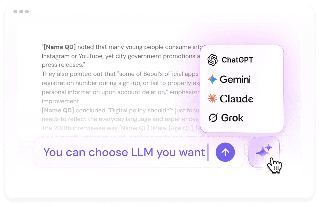 Seamless integration with public LLMs