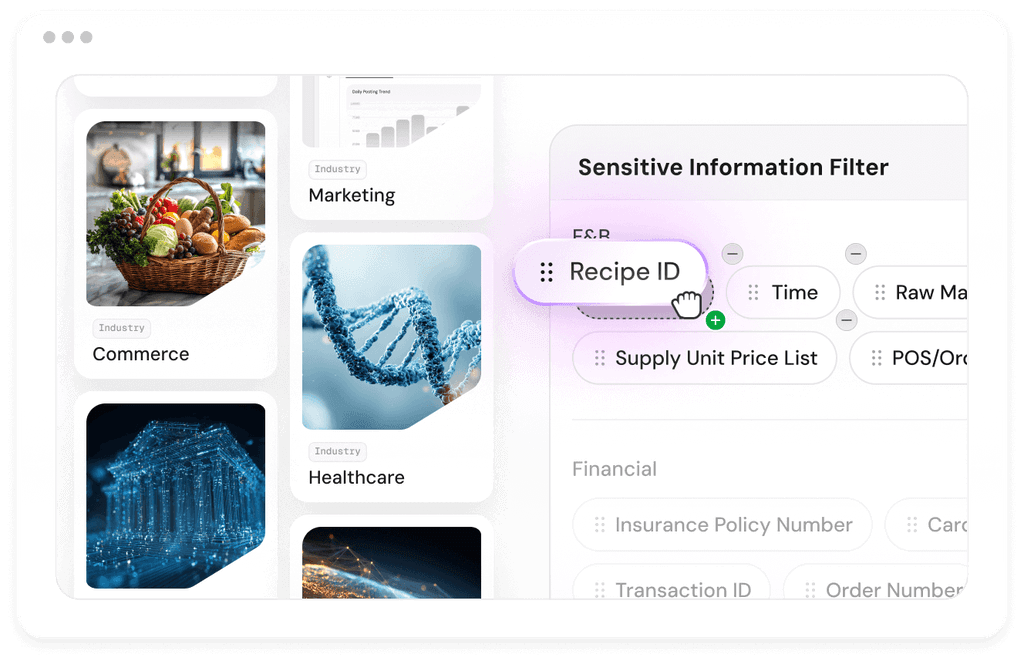 Configurable filters that protect your organization's sensitive data