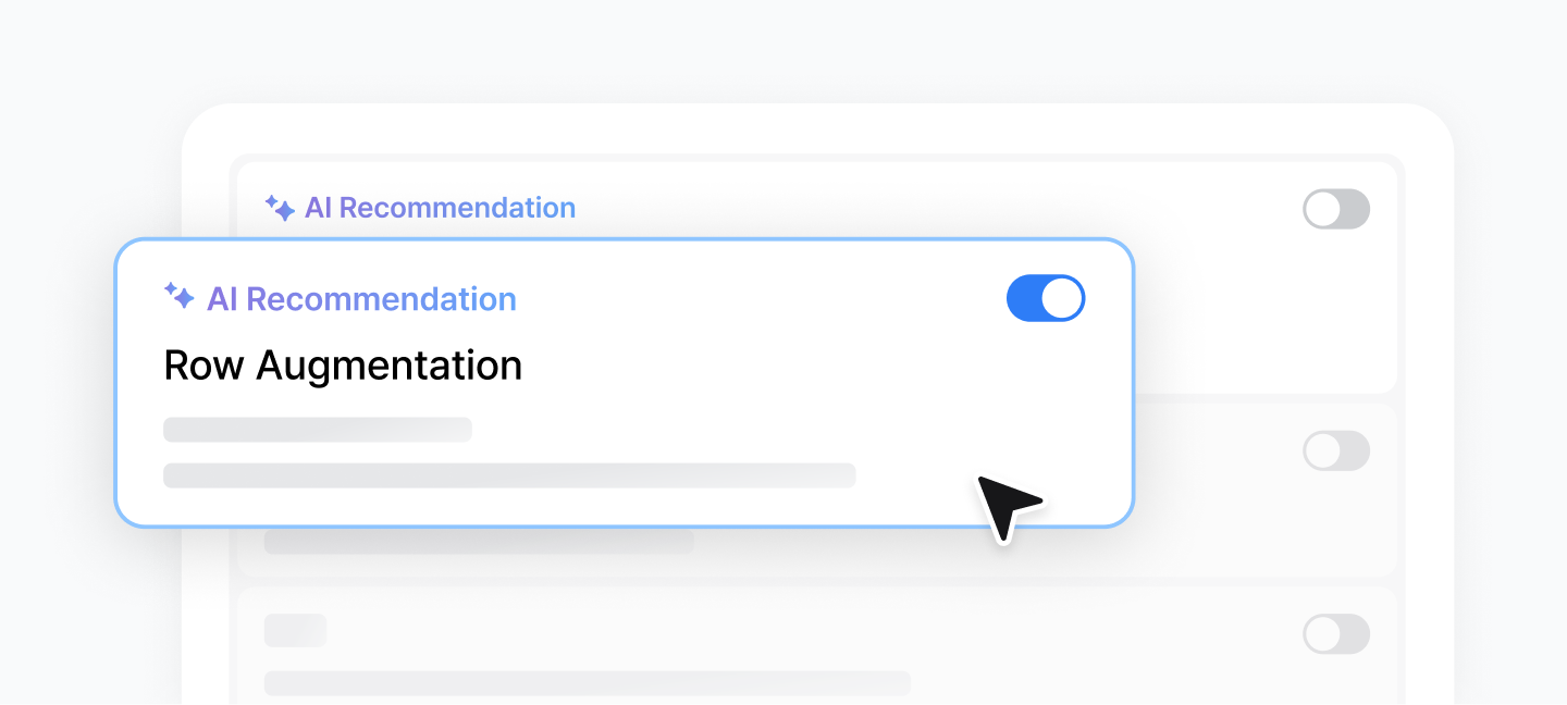 Syntitan AI recommendation for row augmentation on an imbalanced dataset