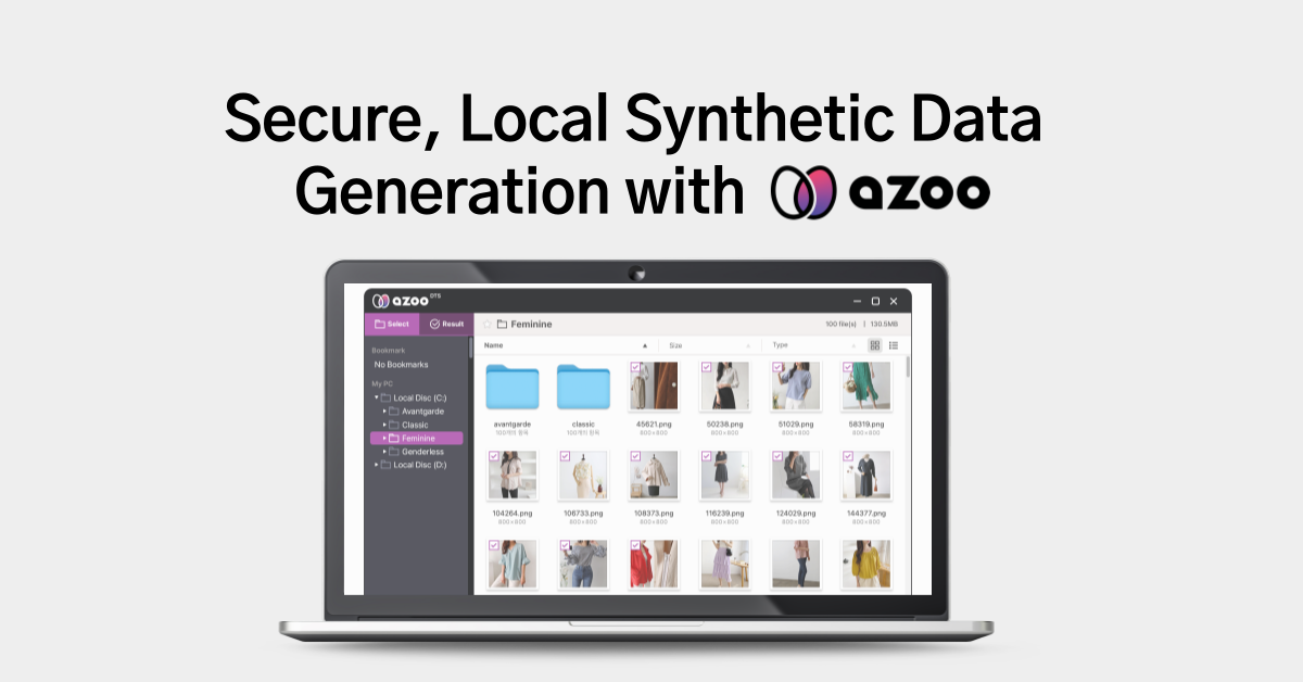 azoo local synthetic data app fashion dataset