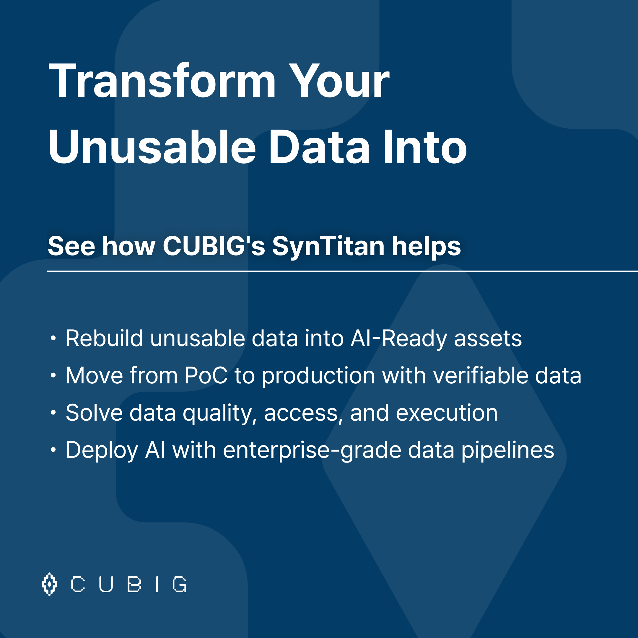 Massive Compute Budgets Cannot Fix AI Production Failure 7 CUBIG SynTitan Card - Transform Your Unusable Data Into