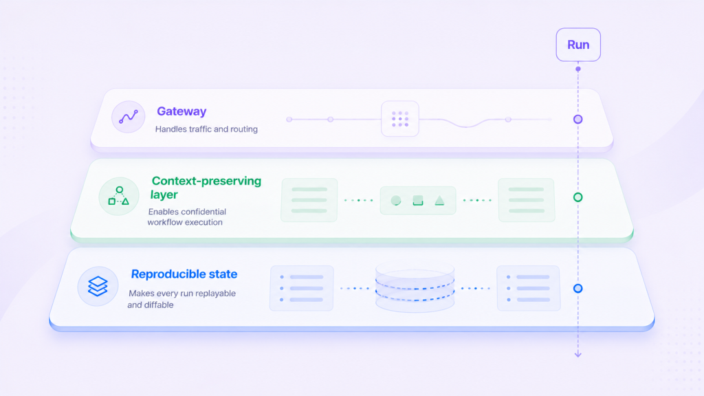 ai gateway figure gateway boundary reproducible state layers