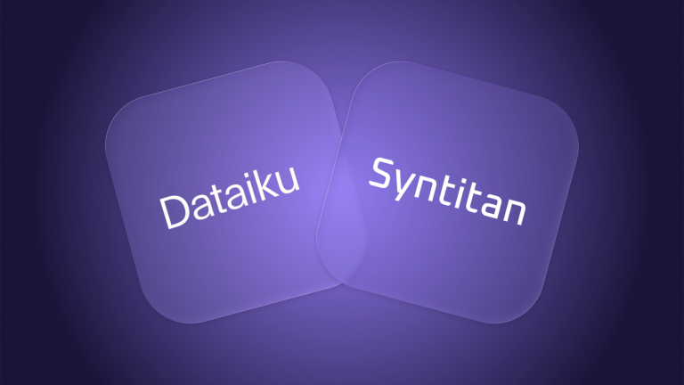 Dataiku and Syntitan shown on overlapping panels representing complementary evidence scopes.