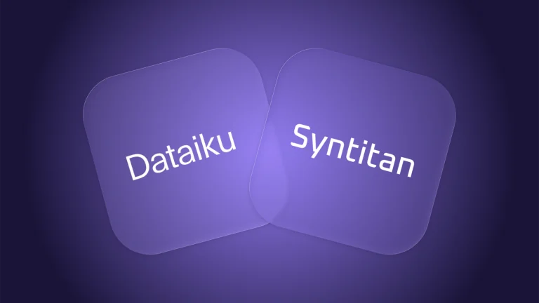 Dataiku and Syntitan shown on overlapping panels representing complementary evidence scopes.
