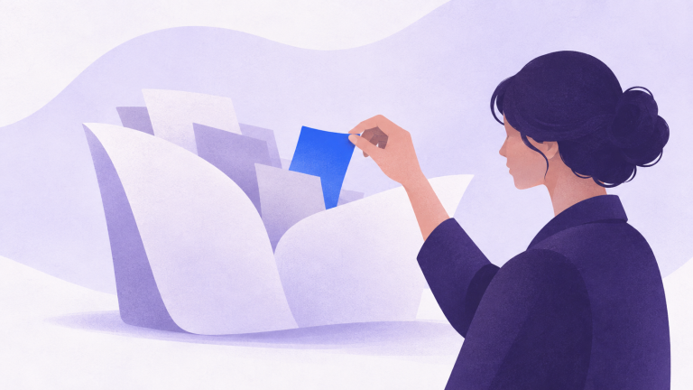 Analyst selecting relevant evidence for context engineering for AI agents.
