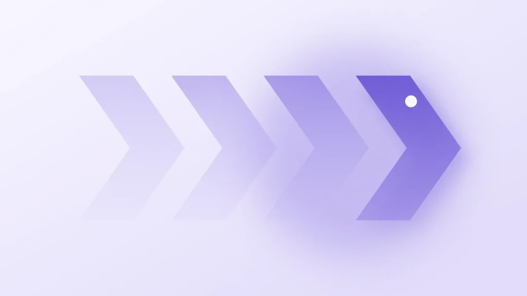 Four chevrons in a row: three fade out as rediscovered work and the last stays solid as the asset kept for the next deployment